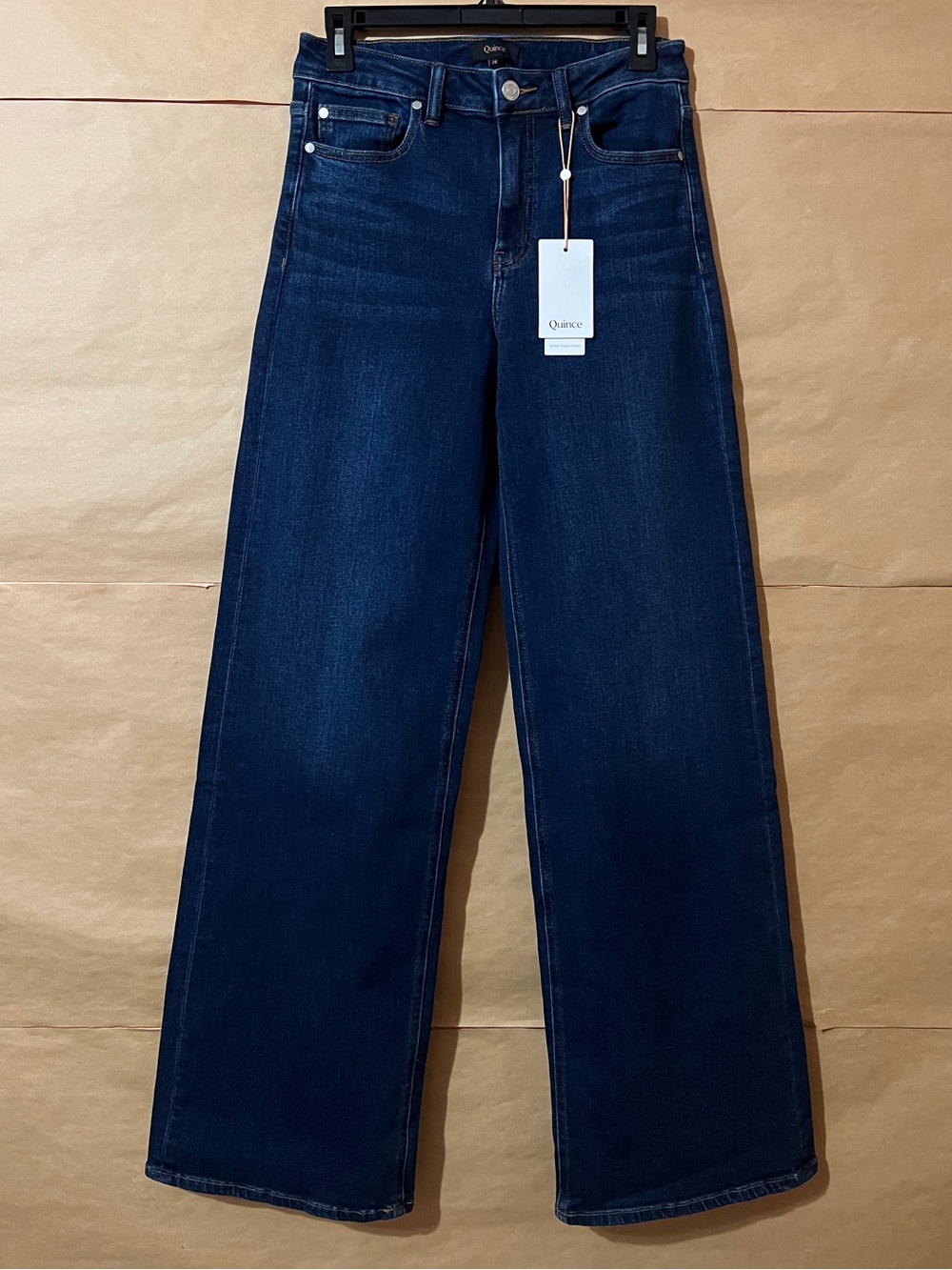 Quince | NWT Bella Stretch Wide Leg Jeans Midnight Blue Size 28 Extra Long